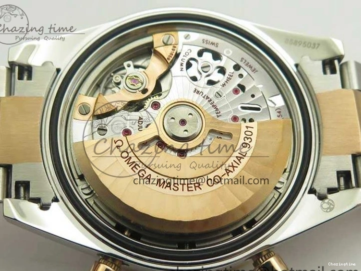 0327 Thermal Speedmaster ’57 Co-Axial SS RG OMF 1:1 Best Edition White Dial On SS RG Bracelet A9300 (Free Leather Strap) 8074